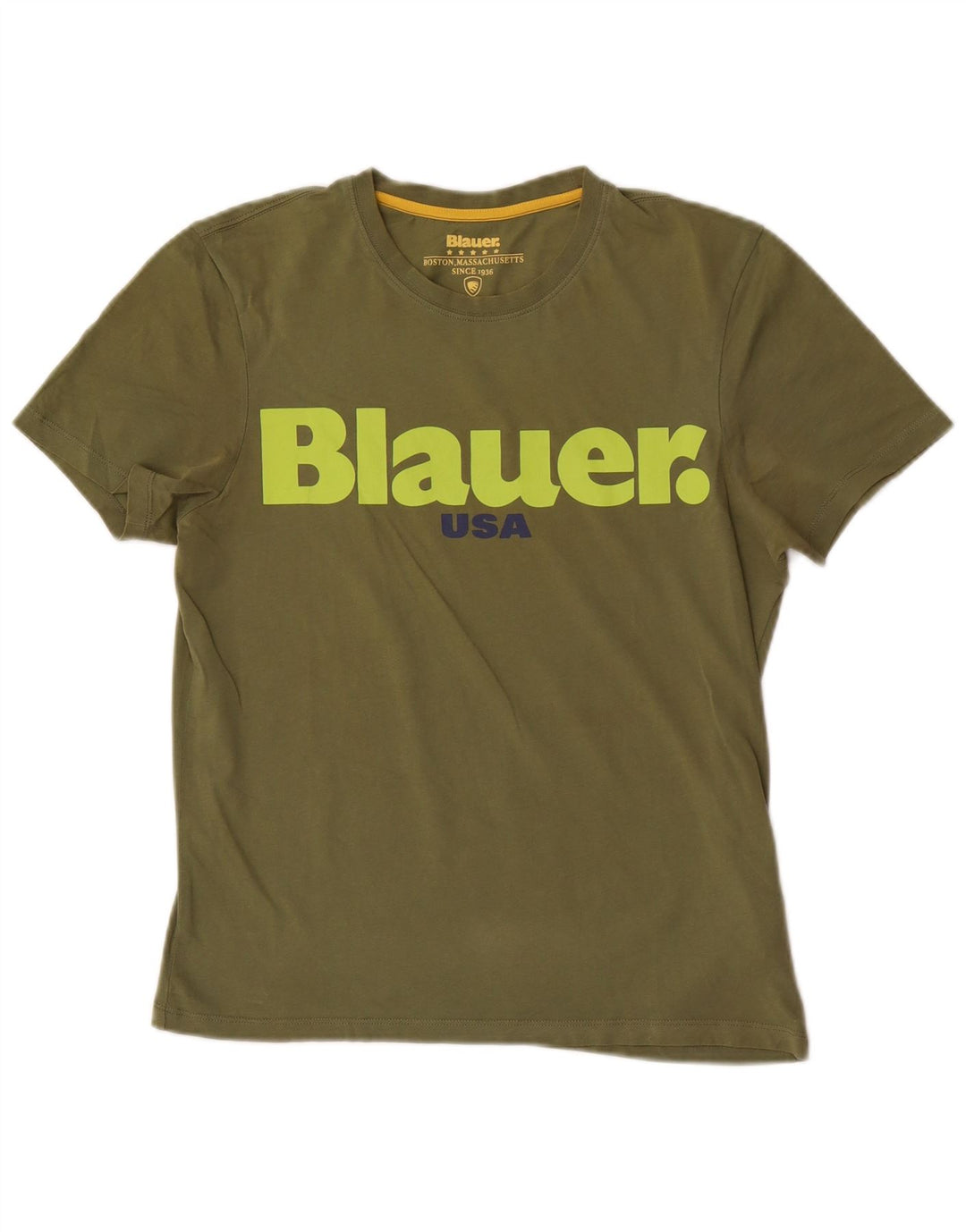 Blauer T-Shirt Graphique Homme Petit Kaki Coton