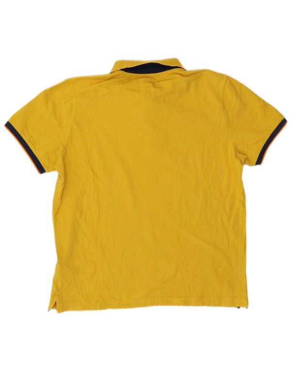 K-Way Polo Homme Grand Jaune Colorblock Coton