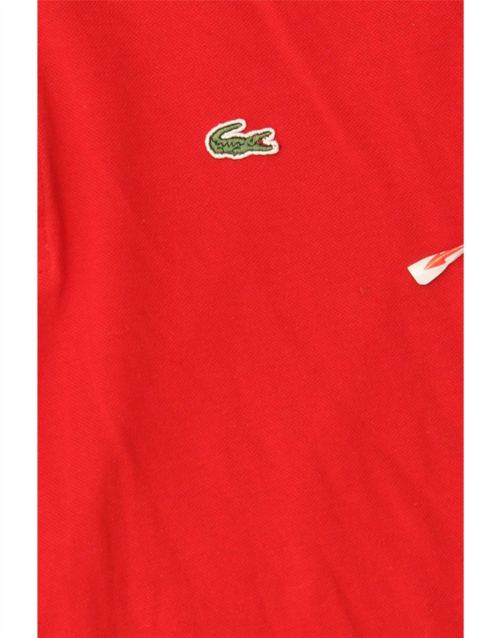 Lacoste Polo à manches longues pour homme Taille 3 Petit coton rouge