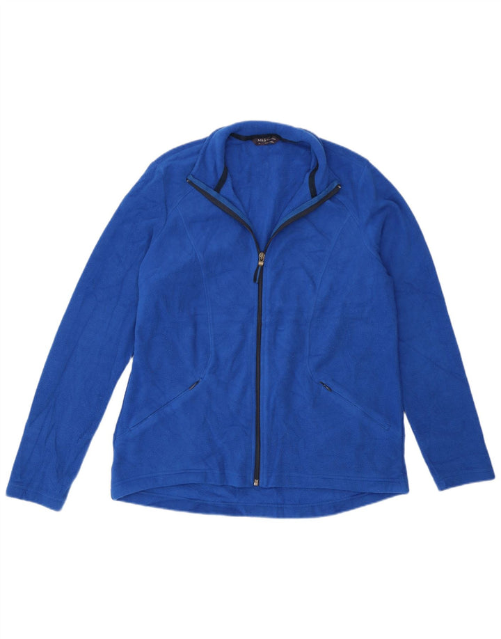 Marks & Spencer Veste polaire pour femme UK 14 Large Bleu Polyester