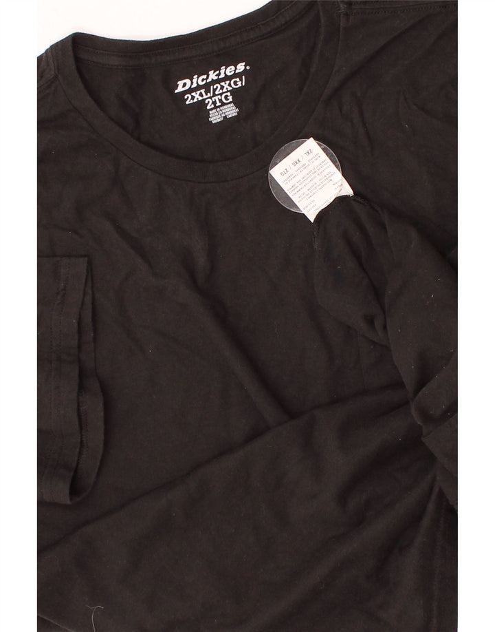 DICKIES Mens T-Shirt Top 2XL Black Polyester Vintage Dickies and Second-Hand Dickies from Messina Hembry 