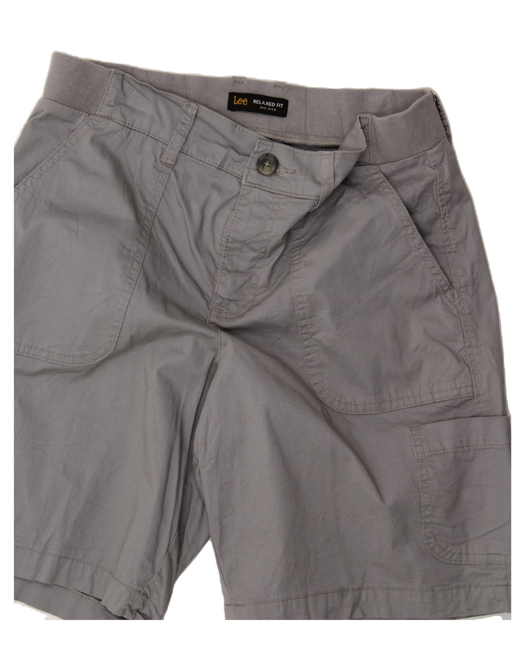 LEE Womens Mid Rise Relaxed Fit Cargo Shorts US 8 Medium W34  Grey Cotton Vintage Lee and Second-Hand Lee from Messina Hembry 