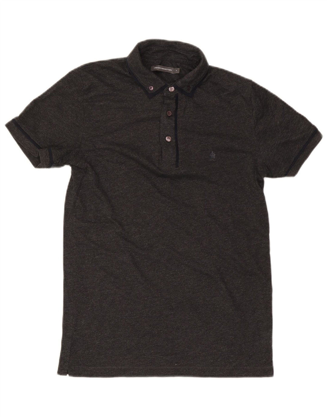 French Connection Polo Homme Petit Gris Moucheté Coton