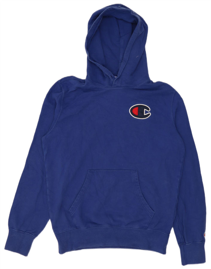 CHAMPION Pull à Capuche Graphique Homme Bleu Moyen Coton