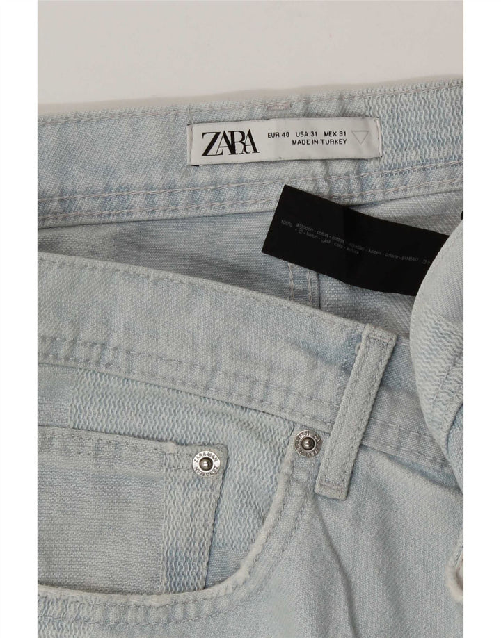 Zara Short en jean pour homme EU 40 Medium W31 Bleu Patchwork Coton