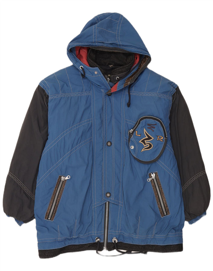 Magic Venture Veste de ski à capuche graphique pour homme 2XL Bleu Colorblock Polyamide
