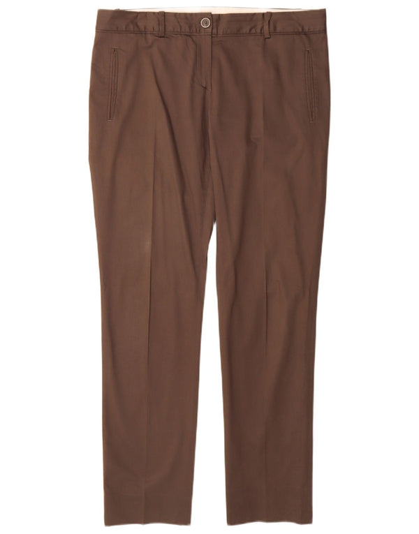 Massimo Dutti Pantalon Chino Slim Femme EU 42 Large W32 L31 Gris Coton