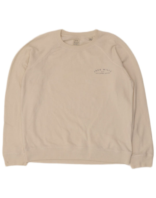 Jack Wills Sweat-shirt pour femme UK 14 Grand coton blanc