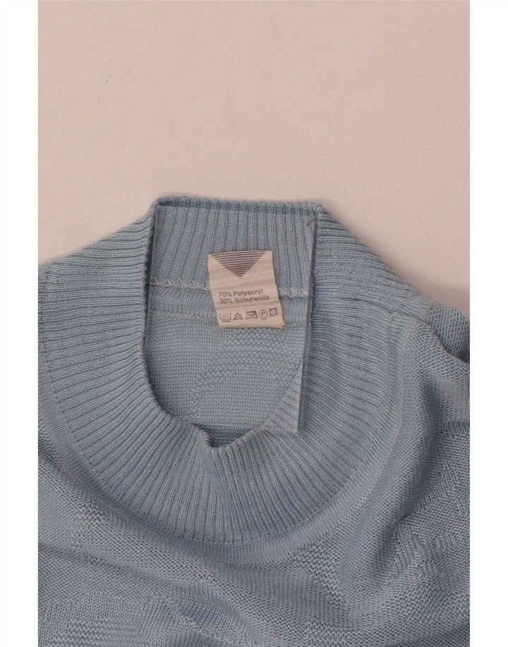vintage Womens Turtle Neck Jumper Sweater IT 46 Grand Bleu Polyacrylique