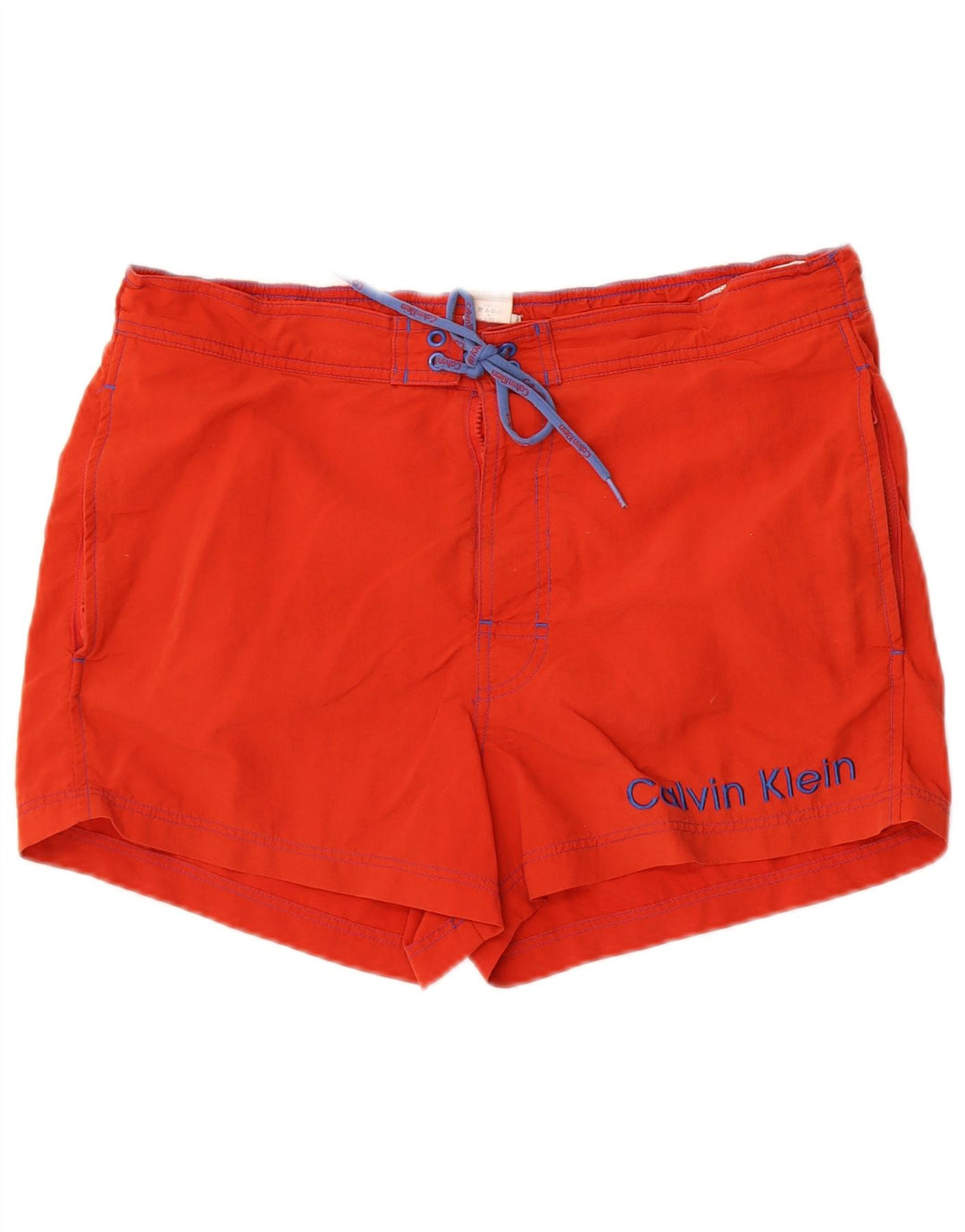 Calvin Klein Short de bain graphique pour hommes, grand rouge, polyester