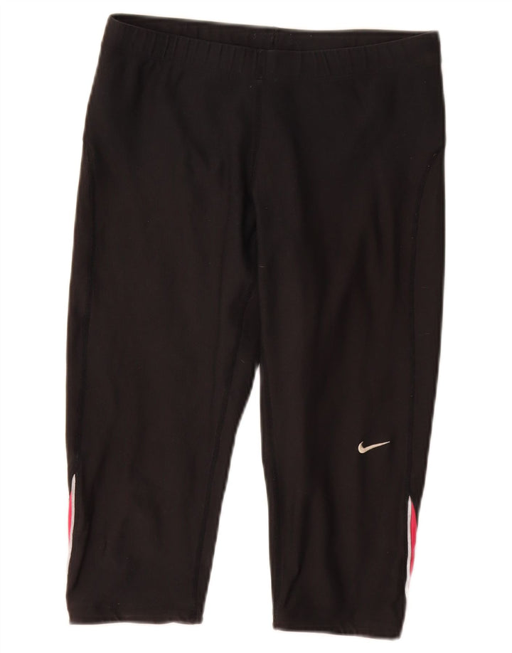 NIKE Bermuda de sport Dri Fit pour femme UK 12 Noir moyen Colourblock