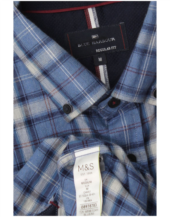 MARKS & SPENCER Chemise Blue Harbour Flannel Homme Bleu Moyen à Carreaux