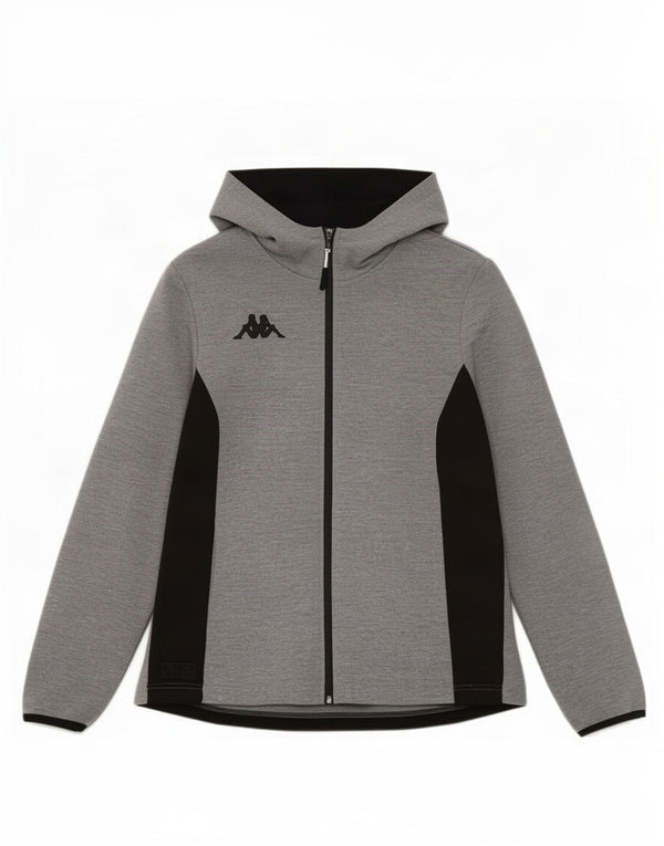 Kappa Veste de survêtement à capuche pour femme UK 14 Gris moyen Colourblock