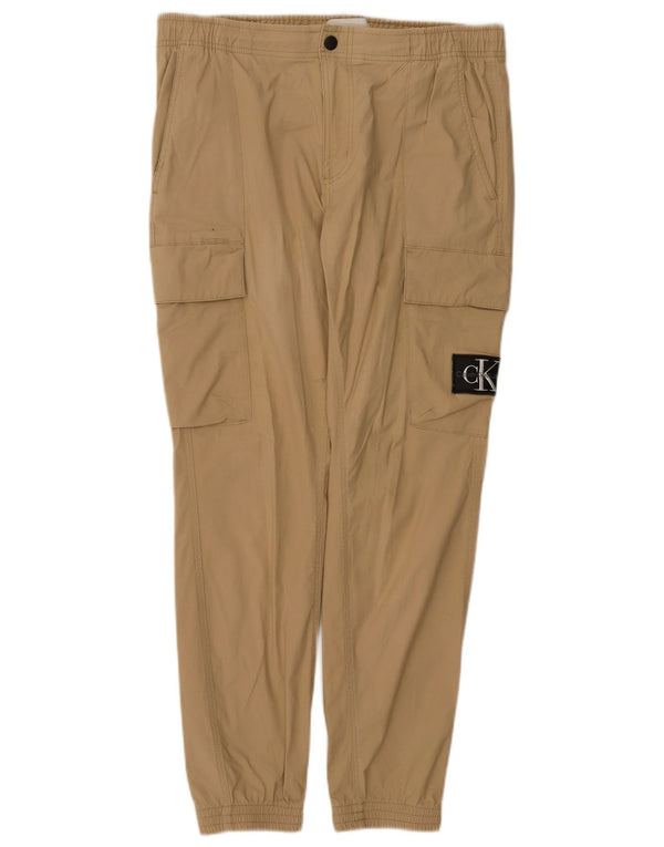 Calvin Klein Pantalon cargo de jogging pour homme Large W34 L29 Coton beige