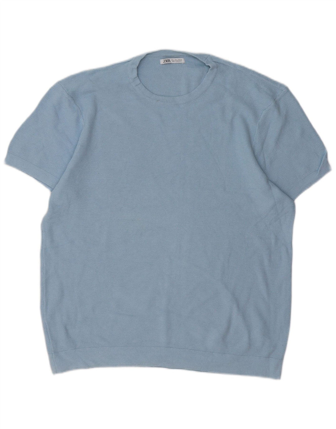 ZARA T-Shirt Homme Haut Large Bleu