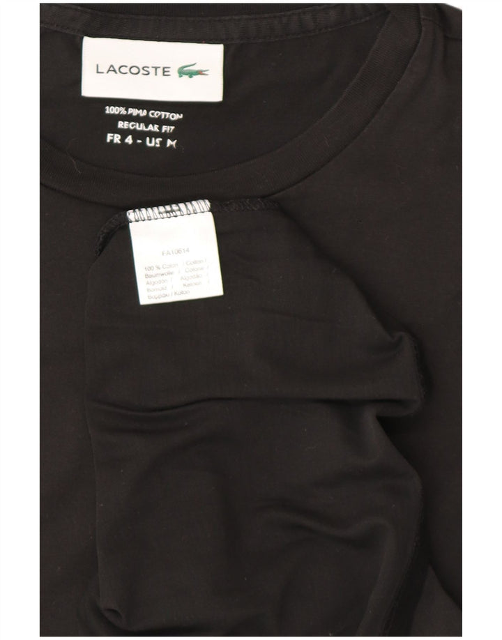Lacoste T-shirt coupe régulière pour hommes, taille 4, coton noir moyen