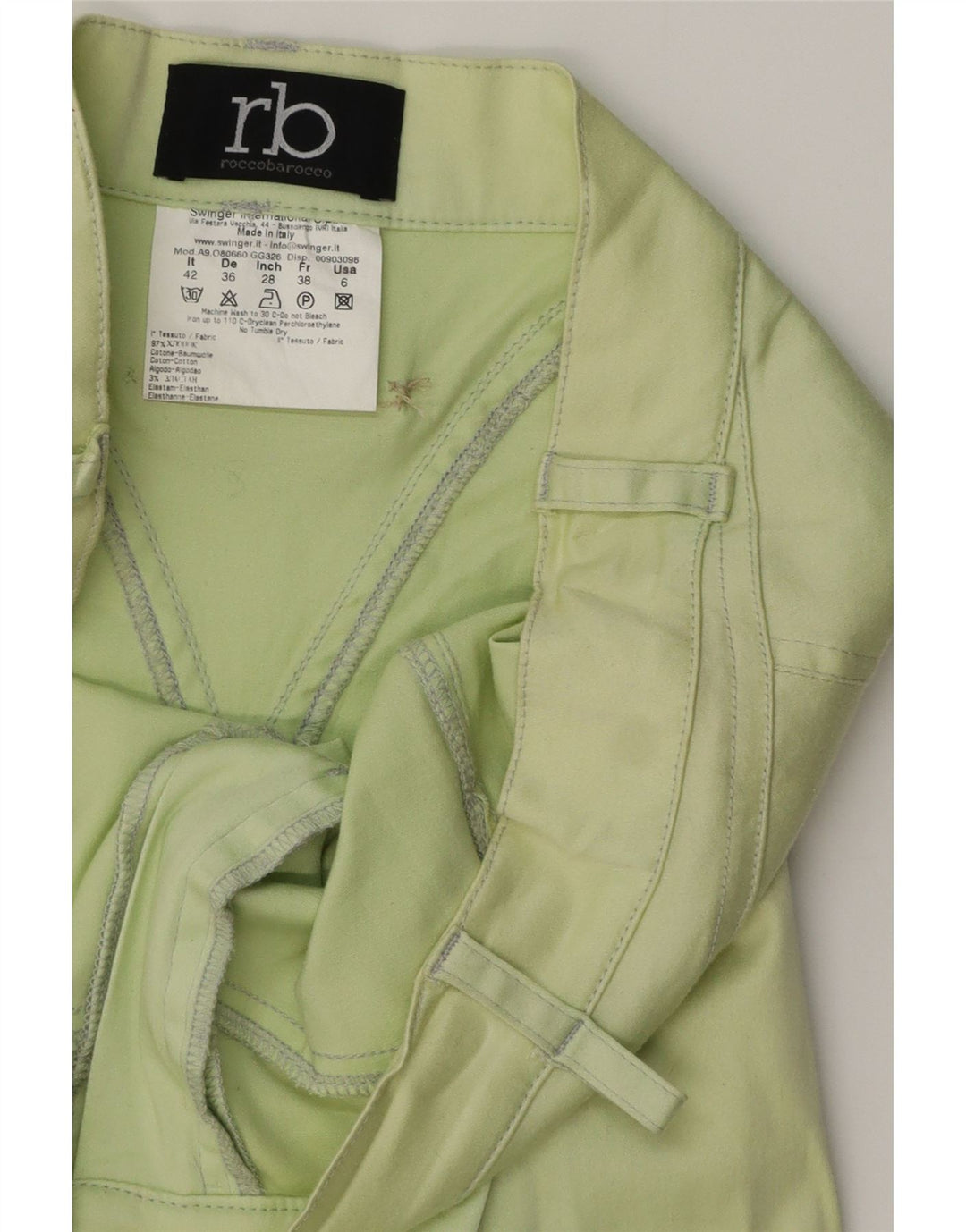Roccobarocco Jupe Sirène Femme IT 42 Moyen W28 Coton Vert