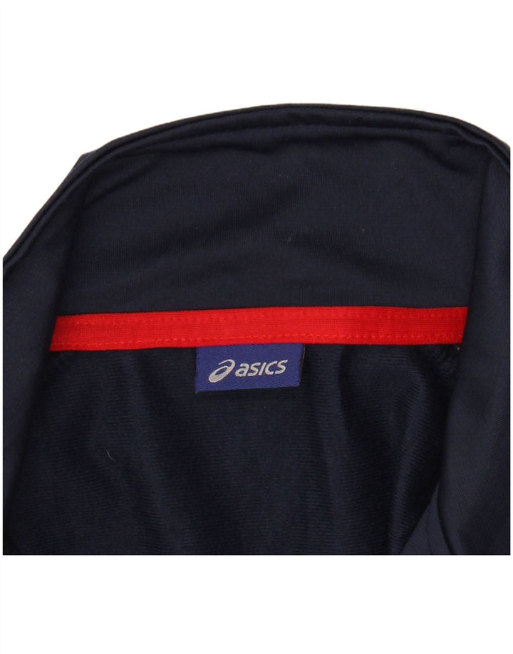 ASICS Veste de survêtement pour homme Small Bleu marine Colorblock Polyester