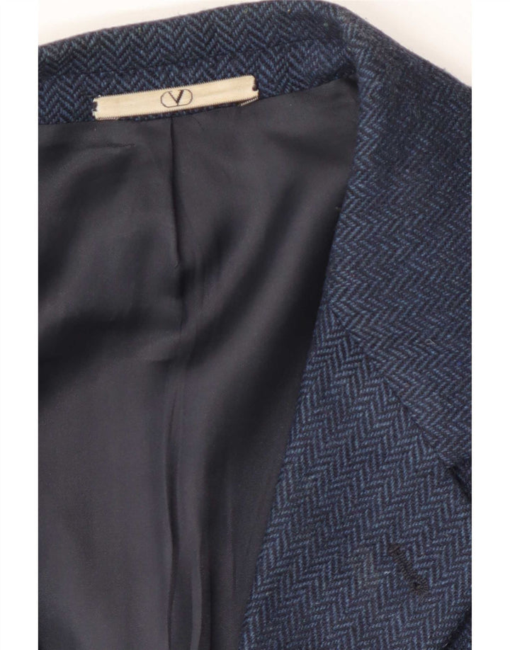 Valentino Veste blazer à 3 boutons pour homme UK 38 Bleu marine moyen à chevrons
