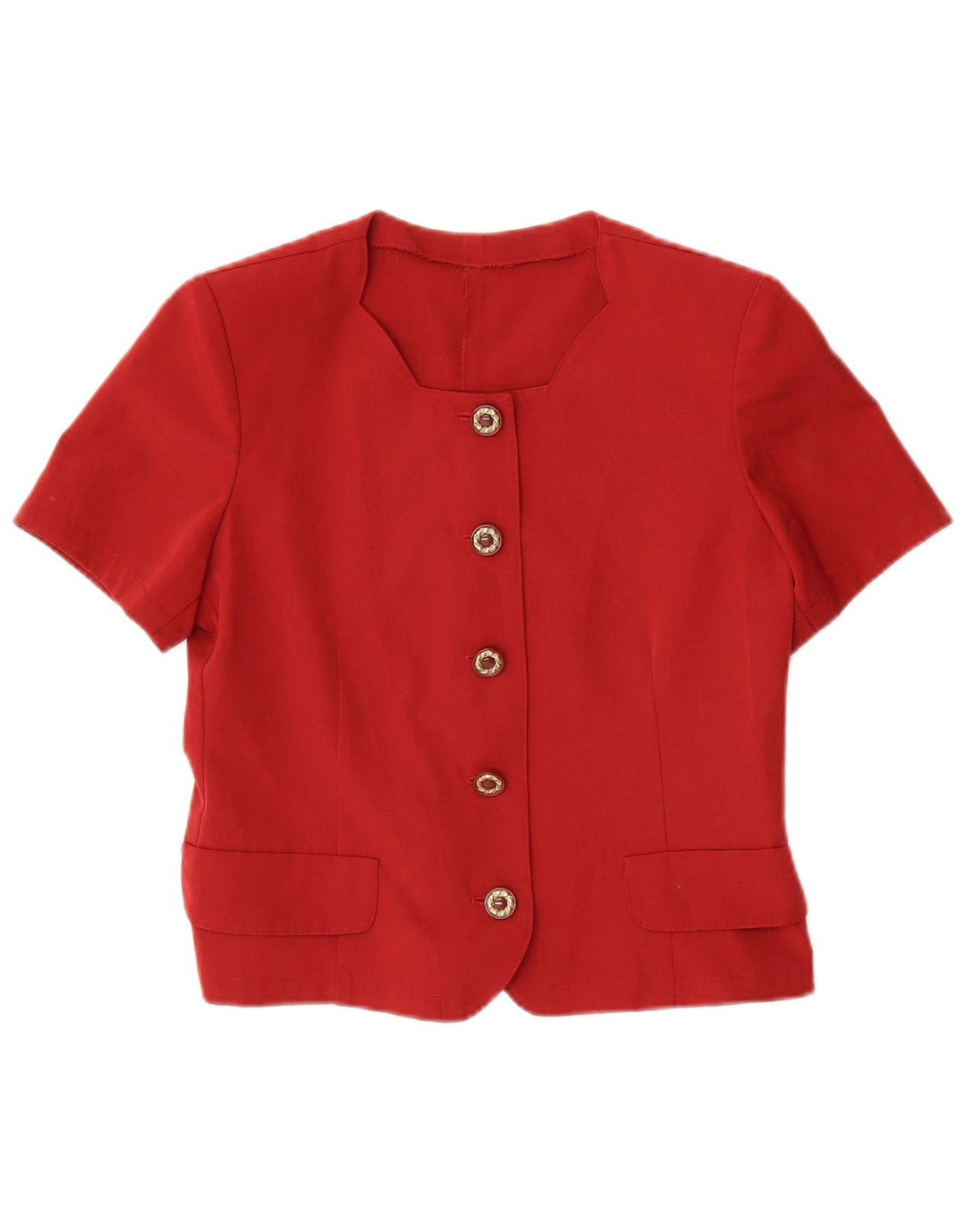 vintage Femmes 5 Bouton 2 Pièces Jupe Ensemble UK 12 Moyen W30 Rouge