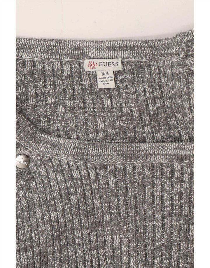Guess Pull col bateau pour femme UK 14 Gris moyen moucheté