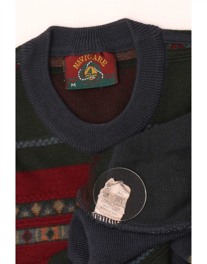 Navigare Pull col rond pour homme en acrylique rayé multicolore moyen