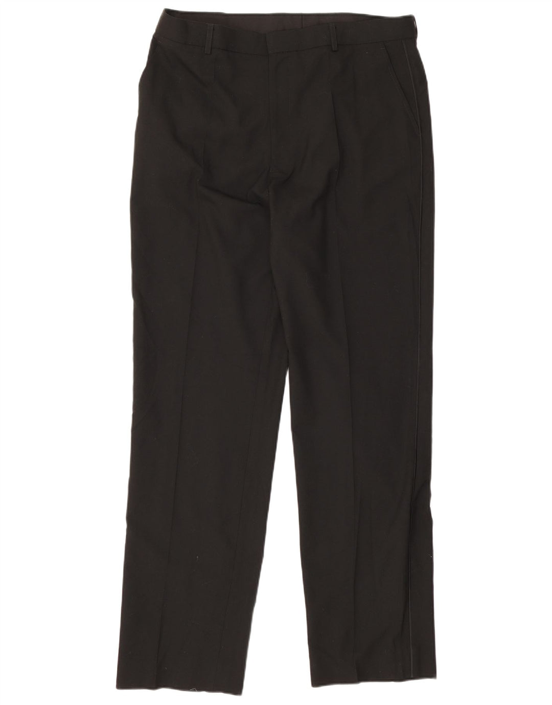 Marks & Spencer Pantalon de Costume Droit Homme W36 L33 Noir Polyester