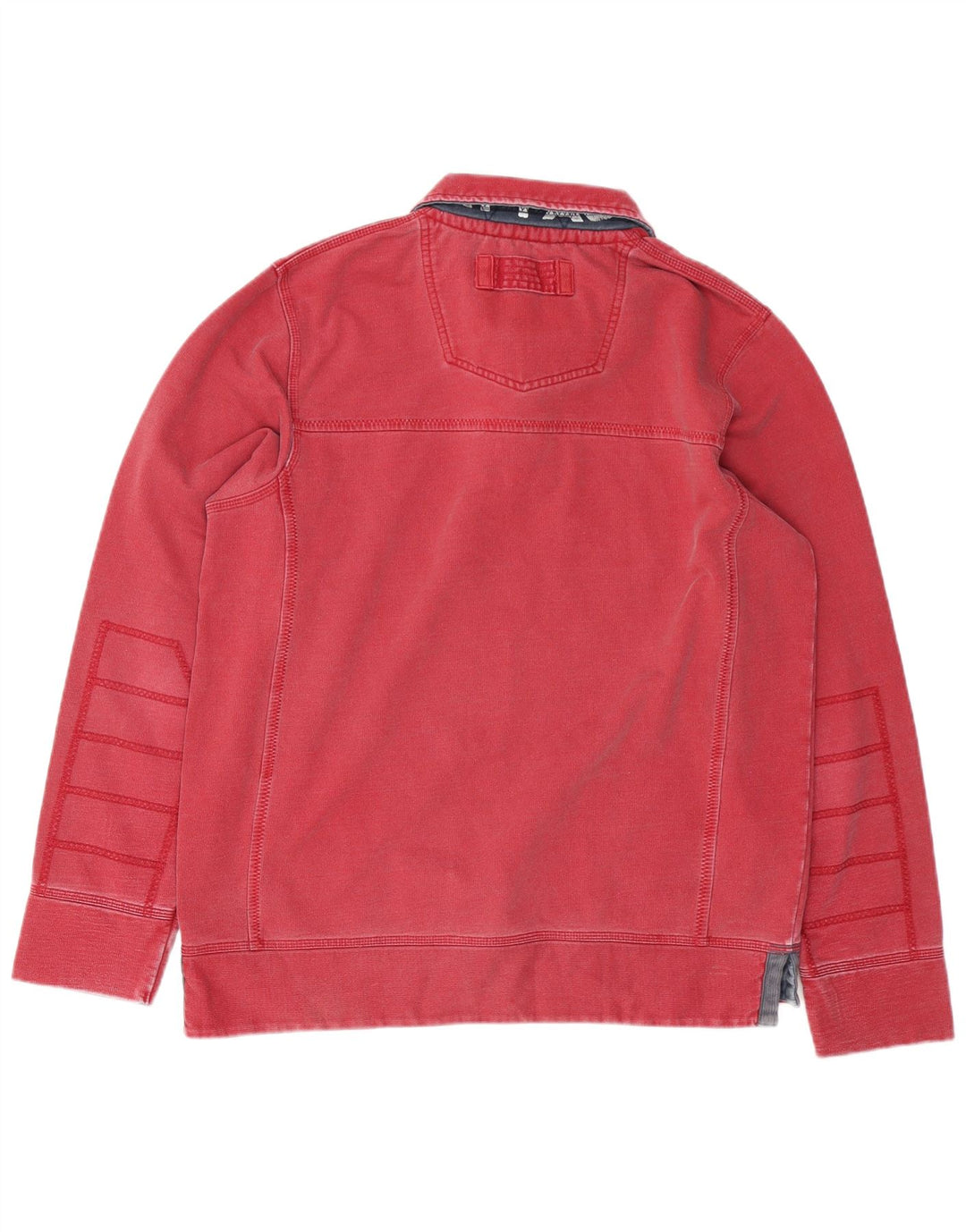 FAT FACE Sweat-Shirt Graphique à Col Polo Homme Rouge Moyen Coton