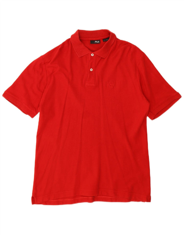 FILA Mens Polo Shirt Medium Red Cotton