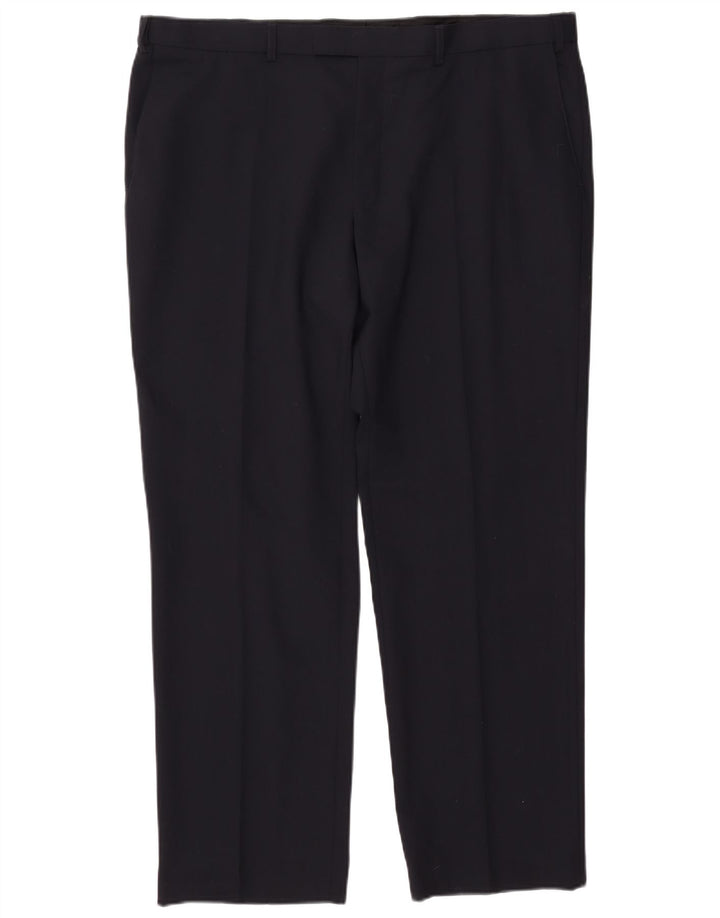 MARKS & SPENCER Pantalon de Costume Droit Performance Homme W42 L31 Bleu Marine