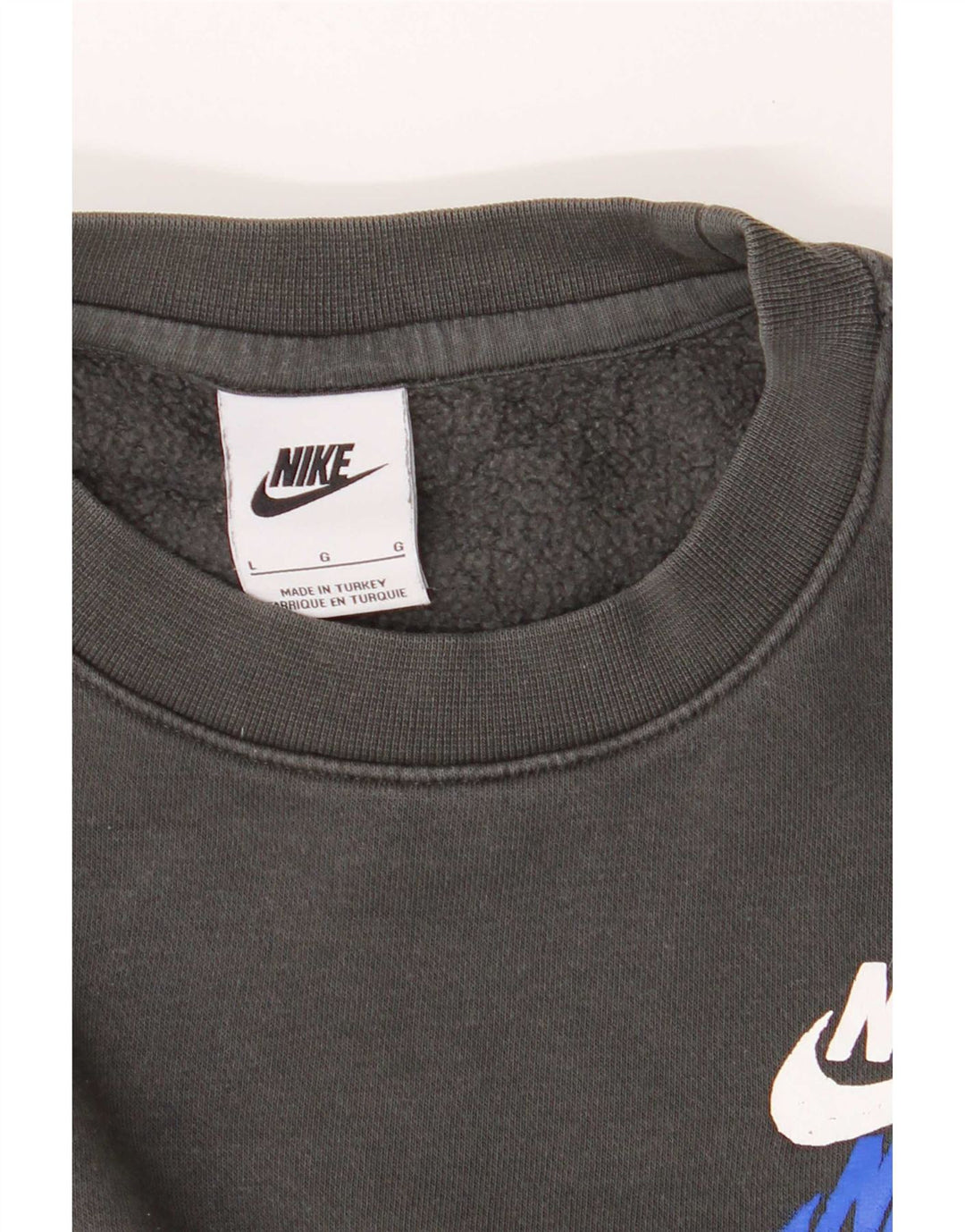 Nike Sweat-shirt graphique pour homme en coton gris Taille L