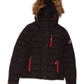Superdry Veste matelassée à capuche pour femme UK 10 Small Noir Polyester