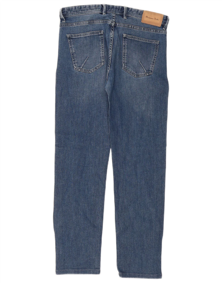 Massimo Dutti Jean slim pour homme EU 42 Large W32 L30 Bleu