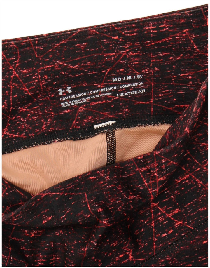 UNDER ARMOUR Legging Heat Gear pour femme UK 12 Bordeaux moyen colour block