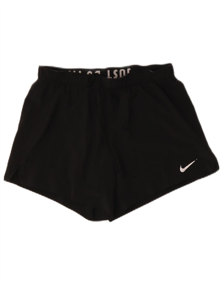 Nike Short de sport Dri Fit pour femme UK 14 Noir moyen Polyester