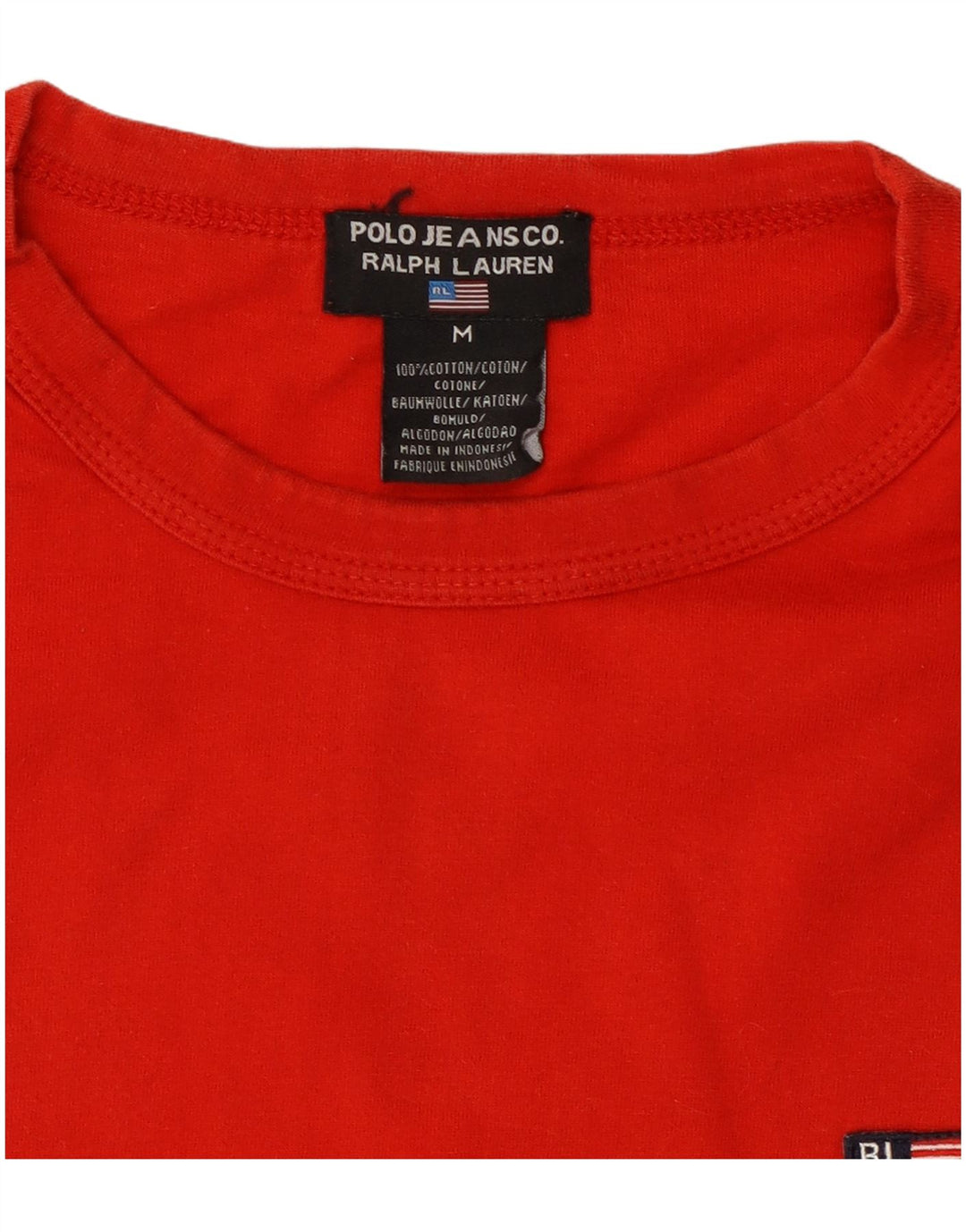 RALPH LAUREN T-Shirt Graphique Homme Rouge Moyen Coton
