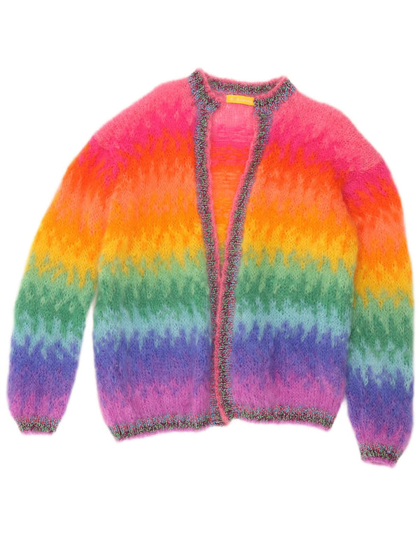 vintage Womens Cardigan Sweater UK 14 Moyen Multicolore Coloré