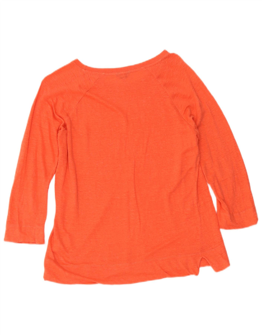 Jigsaw Haut pour Femme Manches 3/4 UK 12 Lin Orange Moyen