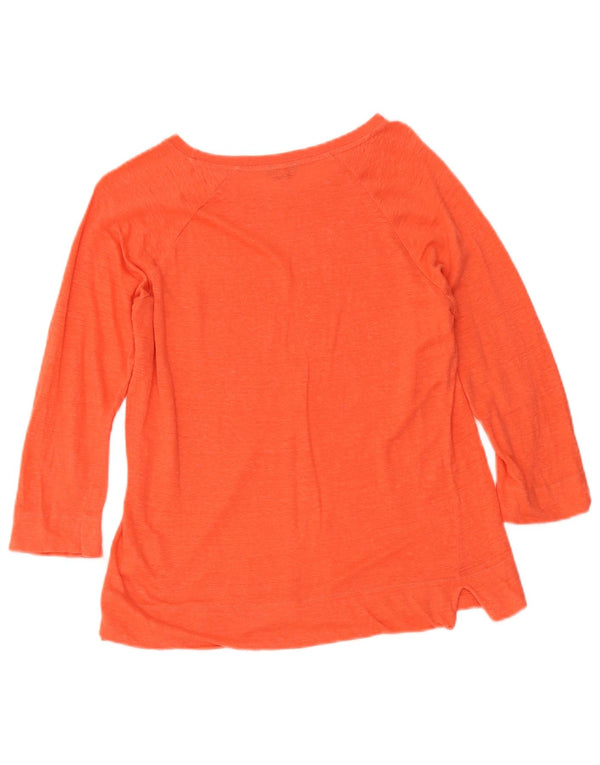 Jigsaw Haut pour Femme Manches 3/4 UK 12 Lin Orange Moyen