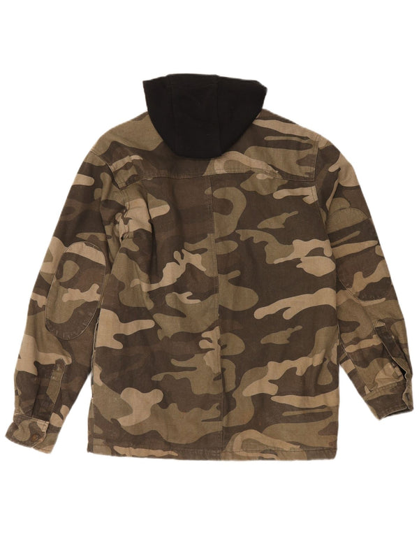 Dickies Chemise à capuche Lumberjack pour homme UK 34/36 Petit Kaki Camouflage Coton