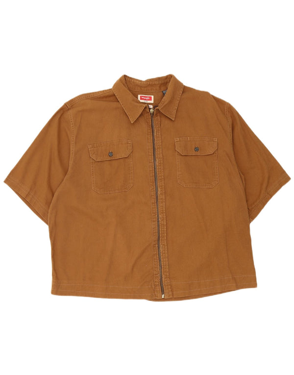Wrangler Chemise à manches courtes pour homme XL en coton marron
