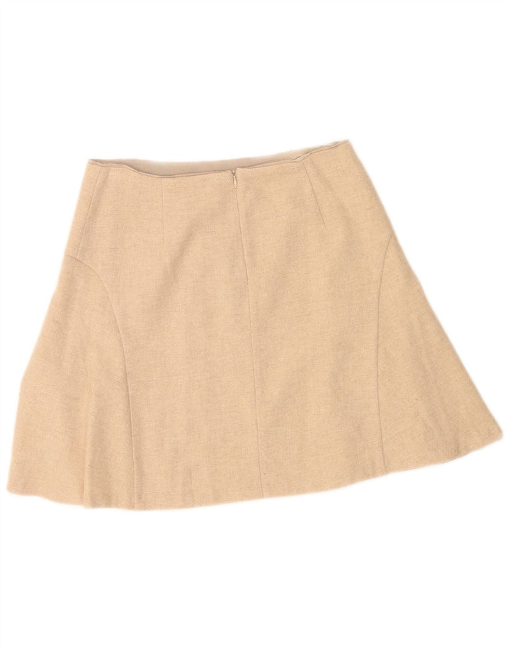 Massimo Dutti Mini jupe femme EU 40 Medium W30 laine beige