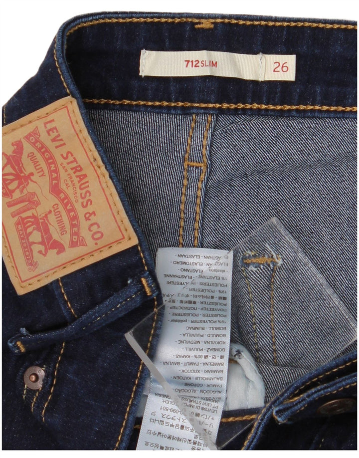 Levi's Jean Slim 712 Femme W26 L28 Bleu Marine Coton