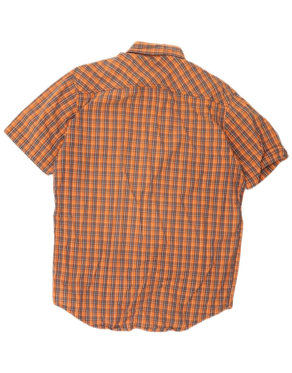 Timberland Chemise à manches courtes homme en coton à carreaux orange moyen