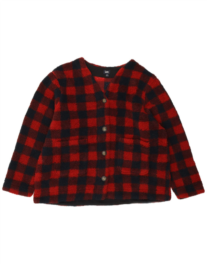 Lee Veste polaire coupe ample pour femme UK 18 XL Rouge Vichy Polyester