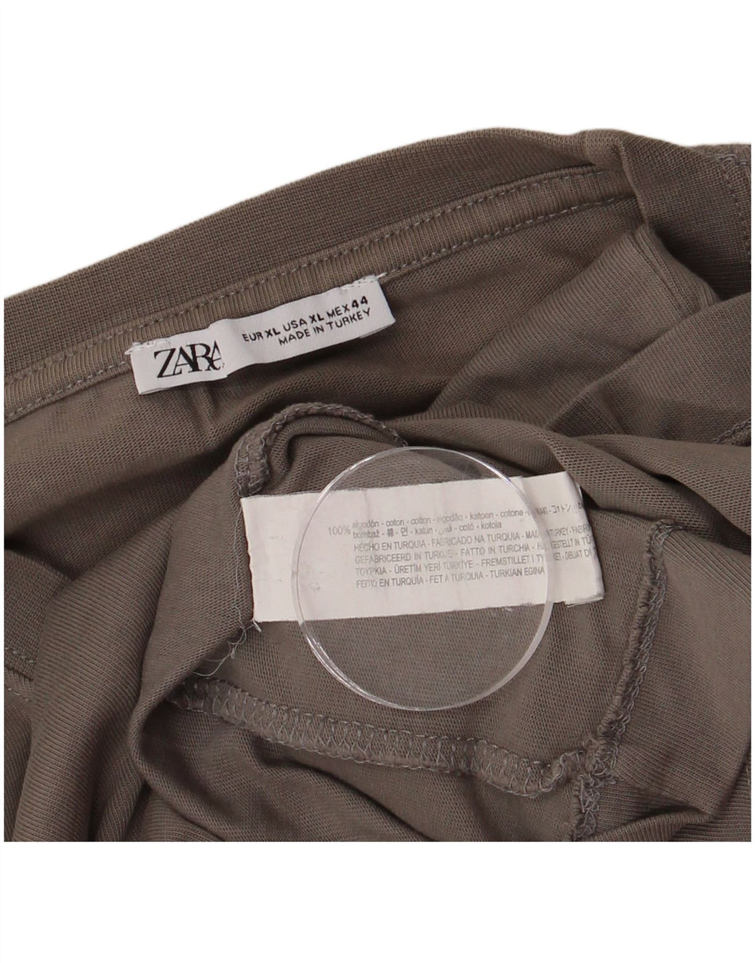 ZARA Homme T-Shirt Top XL Gris Coton