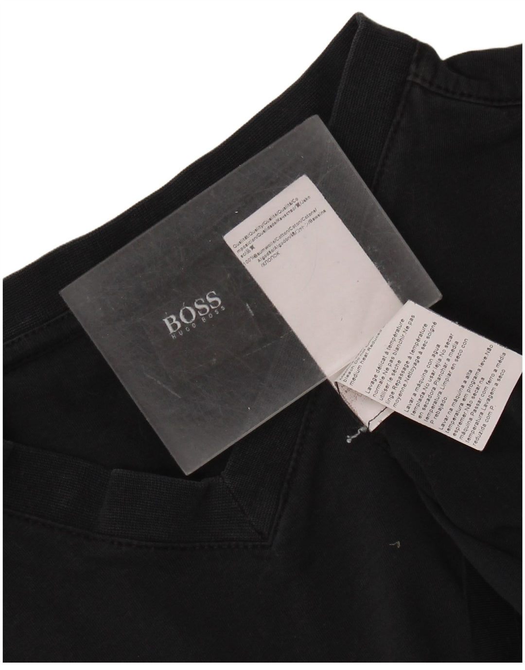 HUGO BOSS Homme T-Shirt Top Bleu Marine Moyen Coton