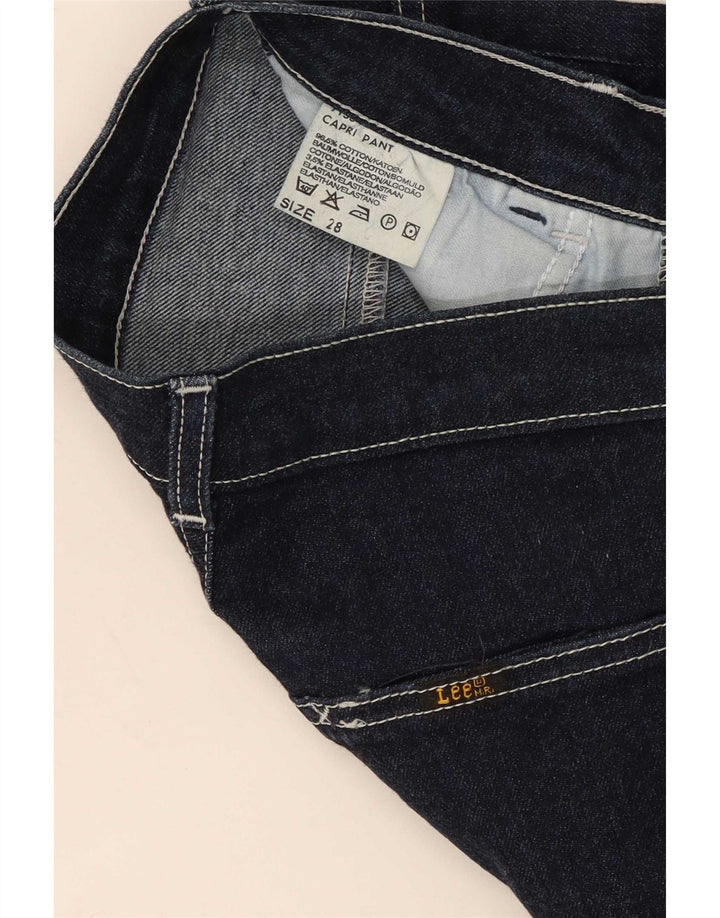 Lee Jeans Capri Femme W28 L23 Bleu Marine Coton
