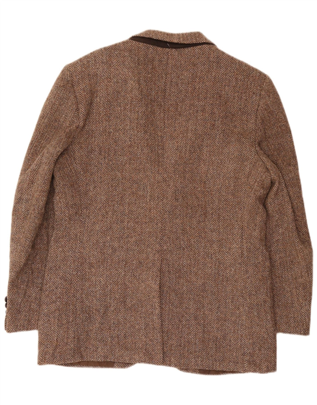 Harris Tweed Veste blazer à 2 boutons pour homme UK 42 XL en laine à chevrons marron