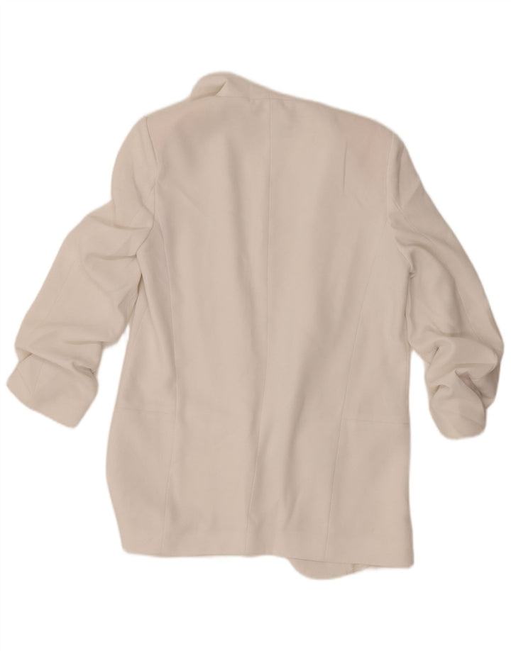Zara Veste blazer ouverte à manches 3/4 pour femme UK 10 Small Blanc